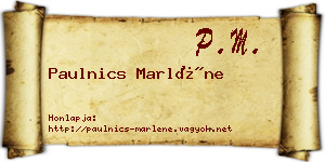 Paulnics Marléne névjegykártya